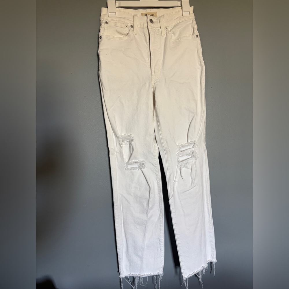 Madewell Women's White Straight Leg Jeans